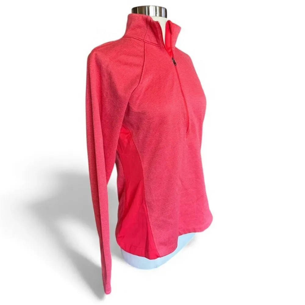 Columbia - Coral Pink Orange Long sleeve shirt pullover 1/2 zip size Small